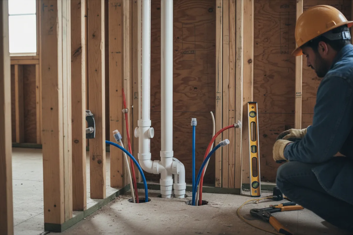 Drain and supply rough-in during Drain Cleaning in Slocomb
